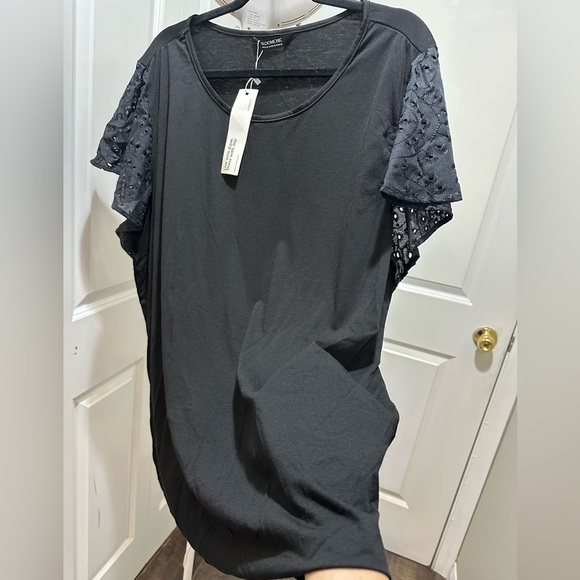 BloomChic Plus Size 3XLSolid Crew Neck Ruffle Sleeve T-shirt us22-24 - Picture 5 of 8